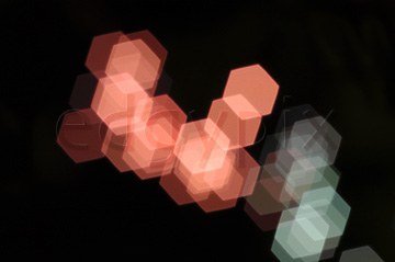 Comp image : bako020631 : Abstract photo with overlapping pink and white translucent hexagons, the shapes suggesting a chemical model