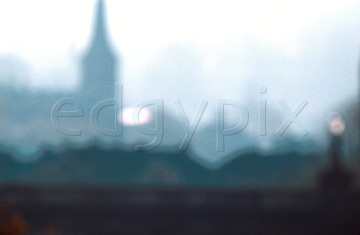 Comp image : impr0101 : A grainy impressionist view through the mist to a church in Bath, England