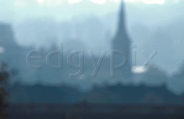 Comp image : impr0102 : A grainy impressionist view through the mist to a church in Bath, England