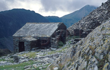 Comp image : ld03812 : Disused miners' cottage, known as Dubs Hut, on Fleetwith Pike in the Lake District. Now used as a climbers' shelter.