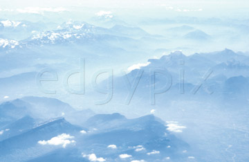 Comp image : sky0108 : Misty light blue aerial view of the Swiss Alps