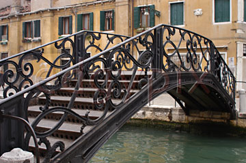 Comp image : ven021577 : Old cast iron bridge over a canal in Venice, Italy