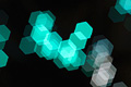 Abstract photo with overlapping blue-cyan translucent hexagons, the shapes suggesting a chemical model Abstract photo with overlapping blue-cyan translucent hexagons, the shapes suggesting a chemical model