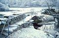 Slater's Bridge, Little Langdale, in the English Lake District, covered with frost and snow