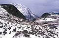 Green Gable from south of Sty Head, in the English Lake District. Snow on the ground and on Gable, and it's cold!