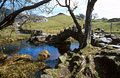 Slater's Bridge, Little Langdale, in the English Lake District, in winter sunshine