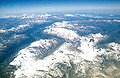 Snowy aerial view of the Swiss Alps