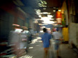 An impressionist picture grabbed on the move in the bustling souk (the market) in Marrakech, Morocco